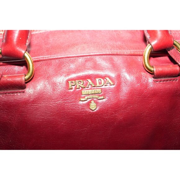 Prada Leather Calfskin Bauletto Handbag Shoulder Bag - Picture 4 of 9